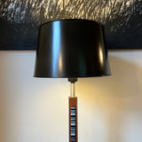Lightolier Walnut & Aluminum Table lamp with Enamel on Copper accent