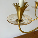 Brass and Cut Glass Chandelier