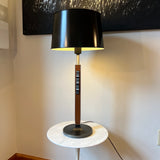 Lightolier Walnut & Aluminum Table lamp with Enamel on Copper accent