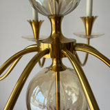 Brass and Cut Glass Chandelier