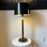 Lightolier Walnut & Aluminum Table lamp with Enamel on Copper accent