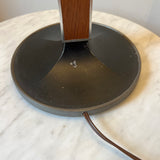 Lightolier Walnut & Aluminum Table lamp with Enamel on Copper accent