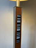 Lightolier Walnut & Aluminum Table lamp with Enamel on Copper accent