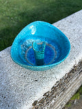 Bitossi Glazed Ceramic Cigar Holder w/ Fused Fritte Glass