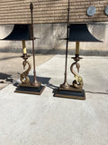 Vintage Pair Chapman Swan Lamps