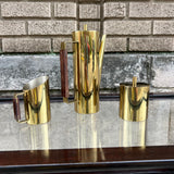 Italian Brass and Rosewood Coffee Set