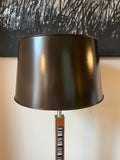 Lightolier Walnut & Aluminum Table lamp with Enamel on Copper accent