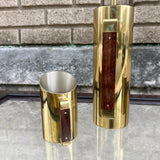 Italian Brass and Rosewood Coffee Set