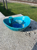 Bitossi Glazed Ceramic Cigar Holder w/ Fused Fritte Glass