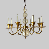 Brass and Cut Glass Chandelier