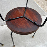 American Modern Walnut & Iron Stacking Tables