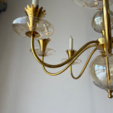 Brass and Cut Glass Chandelier