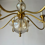 Brass and Cut Glass Chandelier