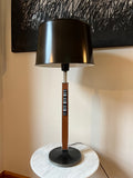 Lightolier Walnut & Aluminum Table lamp with Enamel on Copper accent