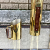 Italian Brass and Rosewood Coffee Set
