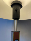 Lightolier Walnut & Aluminum Table lamp with Enamel on Copper accent