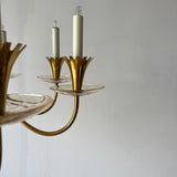 Brass and Cut Glass Chandelier