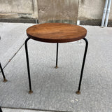 American Modern Walnut & Iron Stacking Tables