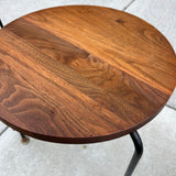 American Modern Walnut & Iron Stacking Tables
