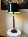 Lightolier Walnut & Aluminum Table lamp with Enamel on Copper accent