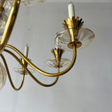 Brass and Cut Glass Chandelier