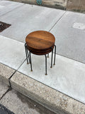 American Modern Walnut & Iron Stacking Tables