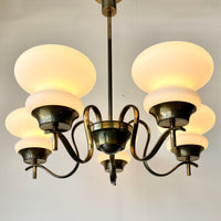Angelo Lelii Arredoluce 5-Arm Chandelier 1950s
