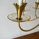 Brass and Cut Glass Chandelier
