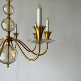Brass and Cut Glass Chandelier
