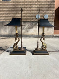Vintage Pair Chapman Swan Lamps