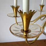 Brass and Cut Glass Chandelier