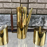 Italian Brass and Rosewood Coffee Set