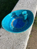 Bitossi Glazed Ceramic Cigar Holder w/ Fused Fritte Glass