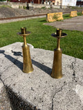 Jens Quistgaard, Pair of Dansk Brass Candlesticks JHQ