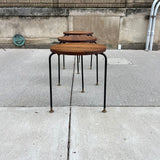 American Modern Walnut & Iron Stacking Tables