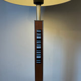 Lightolier Walnut & Aluminum Table lamp with Enamel on Copper accent