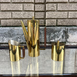 Italian Brass and Rosewood Coffee Set
