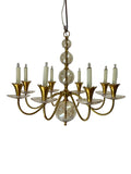 Brass and Cut Glass Chandelier