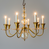 Brass and Cut Glass Chandelier