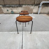 American Modern Walnut & Iron Stacking Tables
