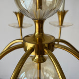 Brass and Cut Glass Chandelier