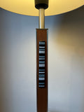 Lightolier Walnut & Aluminum Table lamp with Enamel on Copper accent