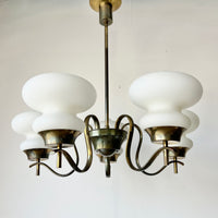 Angelo Lelii Arredoluce 5-Arm Chandelier 1950s