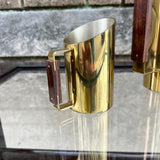 Italian Brass and Rosewood Coffee Set