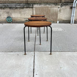 American Modern Walnut & Iron Stacking Tables