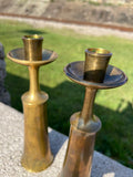 Jens Quistgaard, Pair of Dansk Brass Candlesticks JHQ