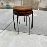 American Modern Walnut & Iron Stacking Tables