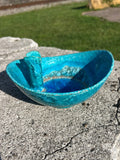 Bitossi Glazed Ceramic Cigar Holder w/ Fused Fritte Glass