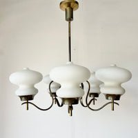 Angelo Lelii Arredoluce 5-Arm Chandelier 1950s