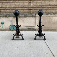 Industrialist Pair of Andirons